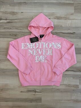 Mixed Emotions Zip-Up Jacket – Small - Pink
